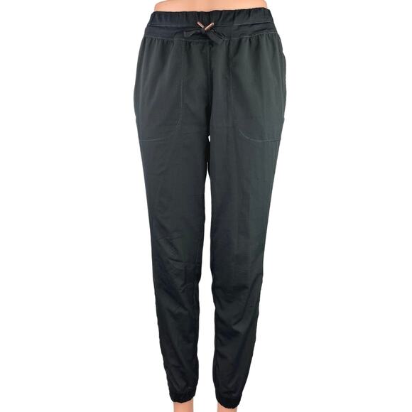Lululemon Black Drawstring Mid Rise Workout Athletic Jogger Sweatpants Size S - Picture 1 of 5